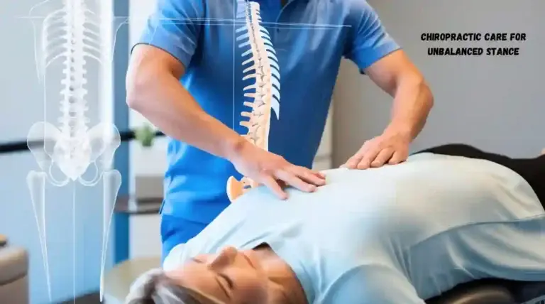 Chiropractor adjusting a patient's spine with glowing alignment overlay in a modern clinic.